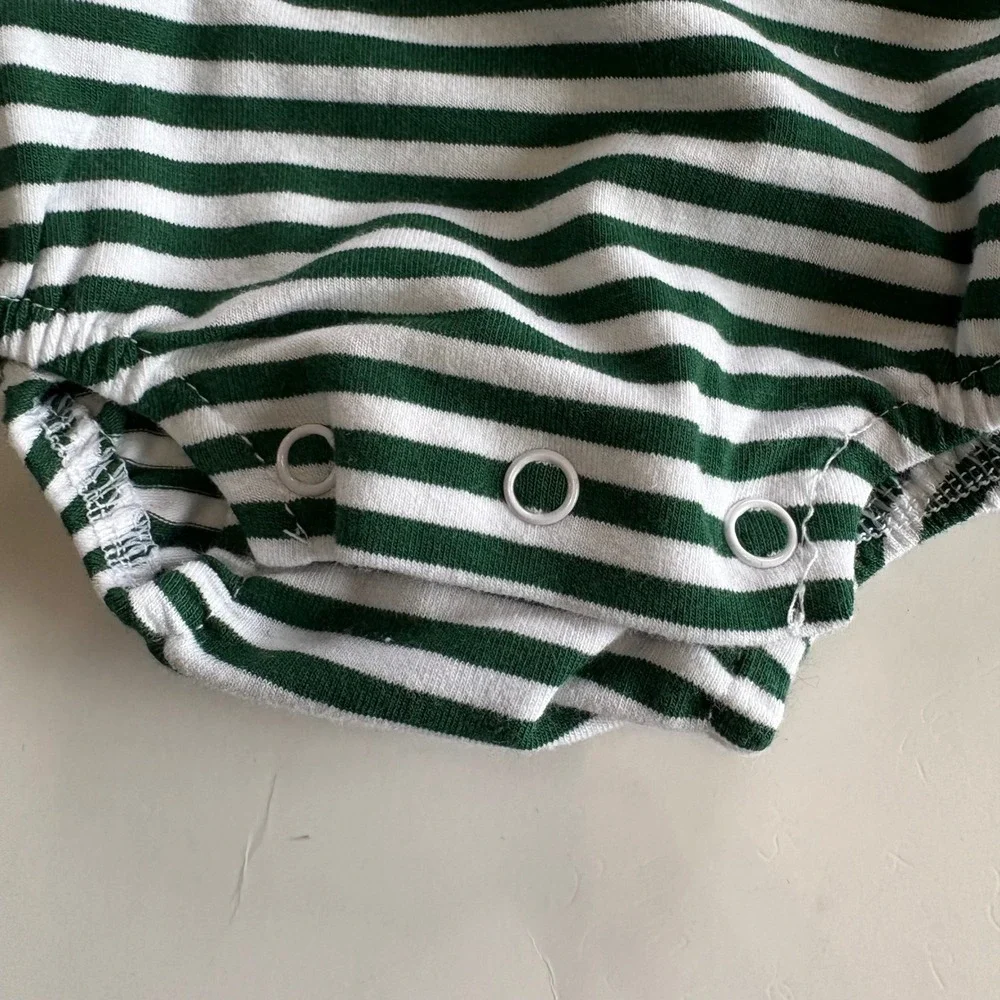 Abby &‎ Evie Infant Boys 6M Striped Red Green Christmas Tree Romper Applique